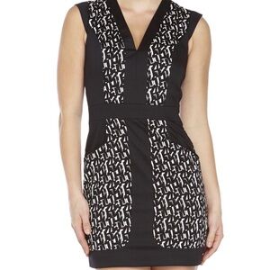 French Connection Leopard Panel Mini Dress Size 10 NWT